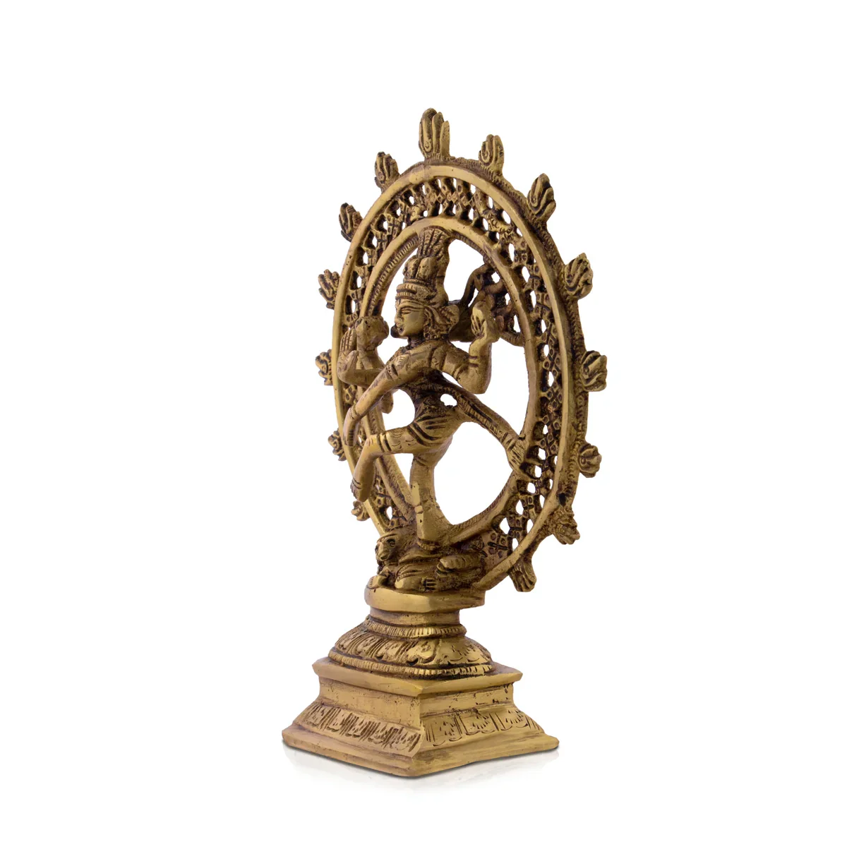 Natraj Murti - 8 Inches | Antique Brass Statue/ Double Frame Nataraj Murti for Pooja/ 1.130 Kgs Approx - Image 4