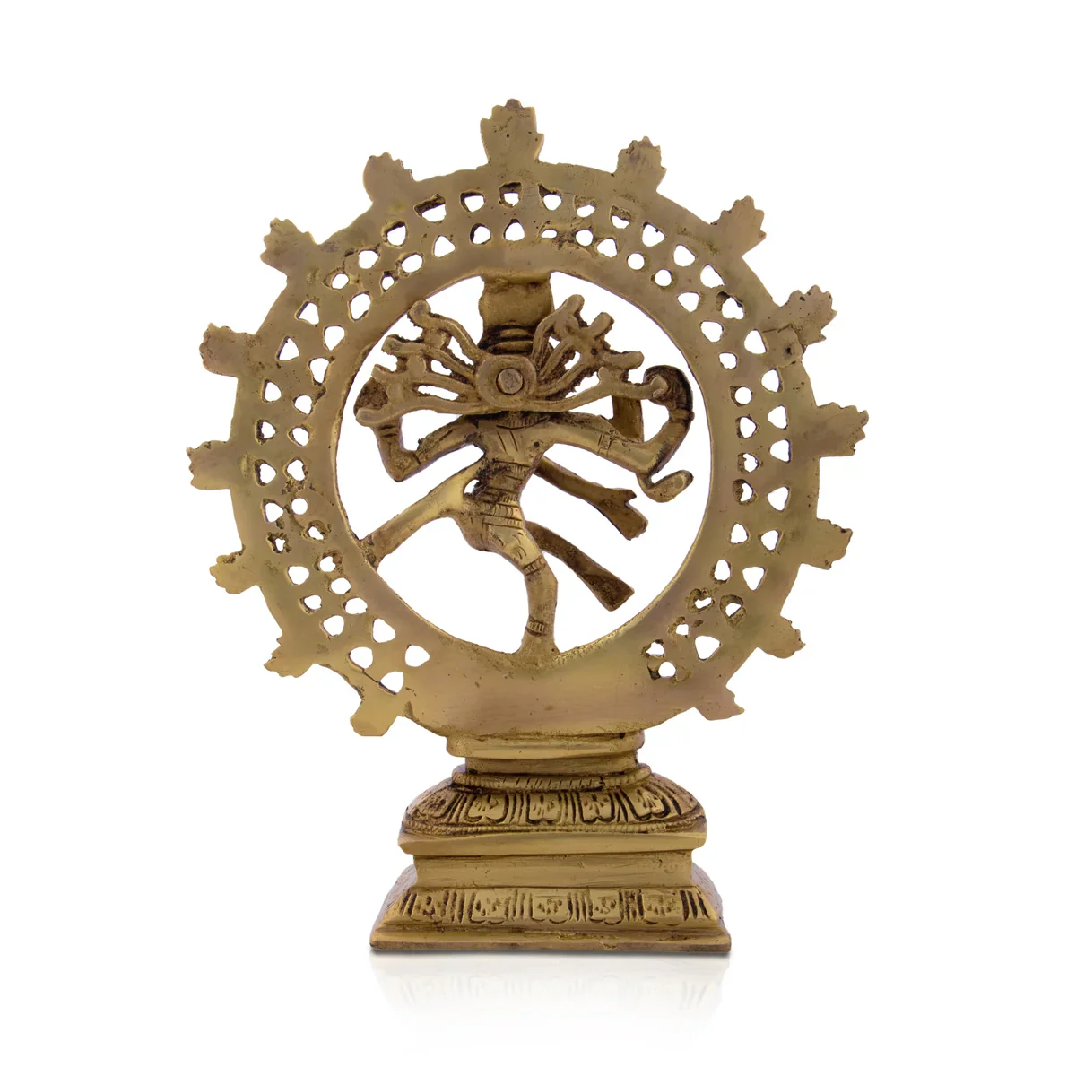Natraj Murti - 8 Inches | Antique Brass Statue/ Double Frame Nataraj Murti for Pooja/ 1.130 Kgs Approx - Image 7