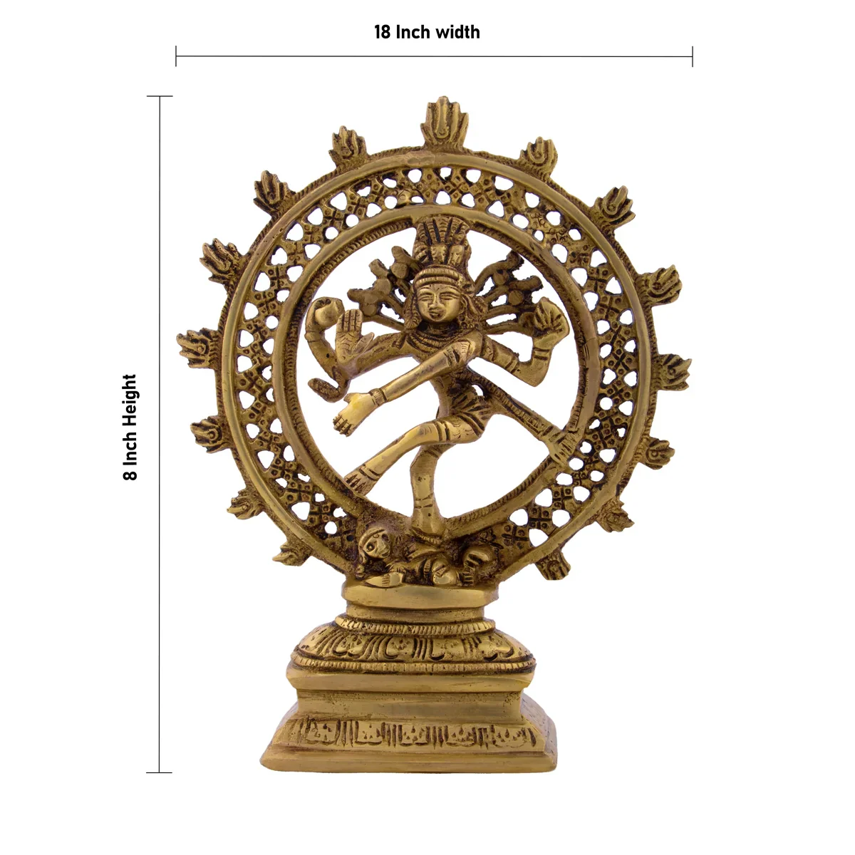 Natraj Murti - 8 Inches | Antique Brass Statue/ Double Frame Nataraj Murti for Pooja/ 1.130 Kgs Approx - Image 9