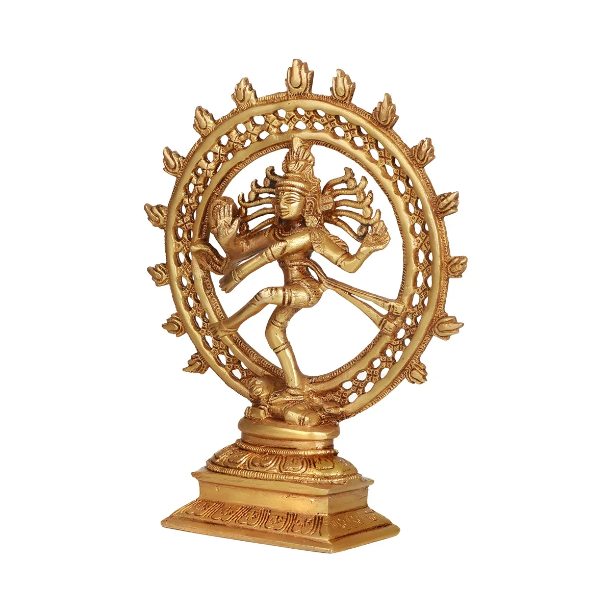 Natraj Murti - 9 x 7.5 Inches | Antique Brass Statue/ Nataraj Murti for Pooja/ 1.420 Kgs Approx - Image 3