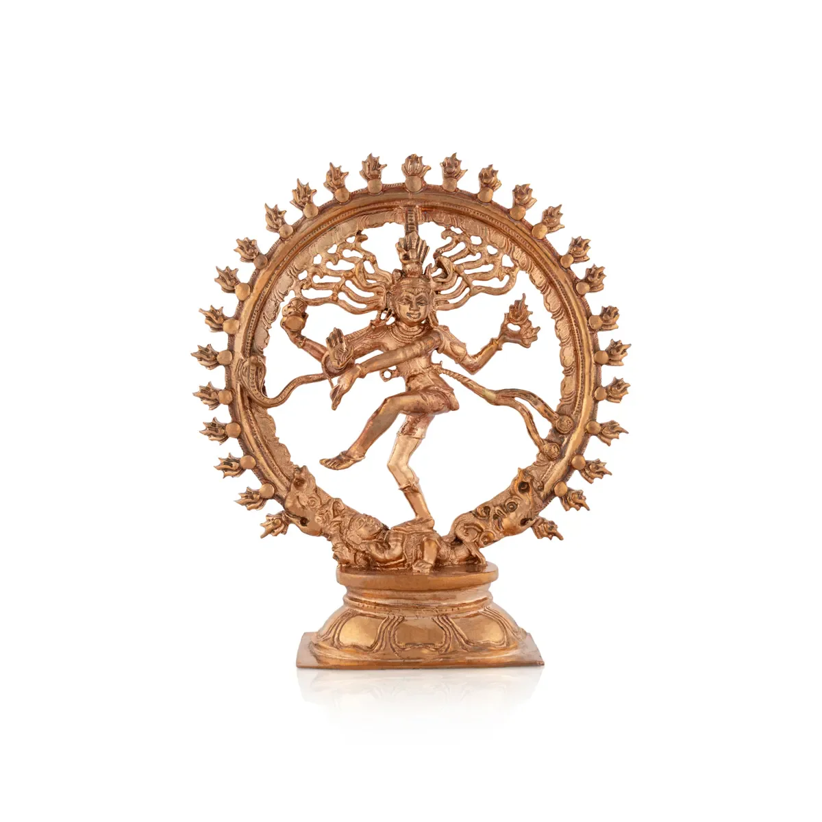 Natraj Statue With Base - 6 X 5 Inches | Panchaloha Statue/ Nataraj Murti/ Natraja Murti For Pooja