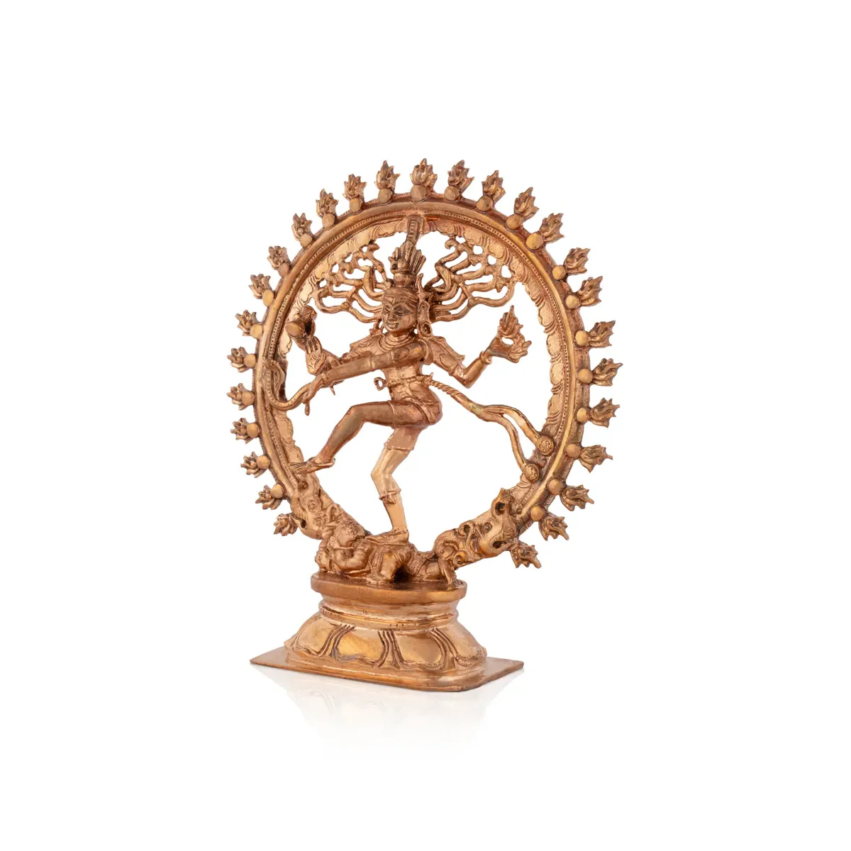 Natraj Statue With Base - 6 X 5 Inches | Panchaloha Statue/ Nataraj Murti/ Natraja Murti For Pooja - Image 2