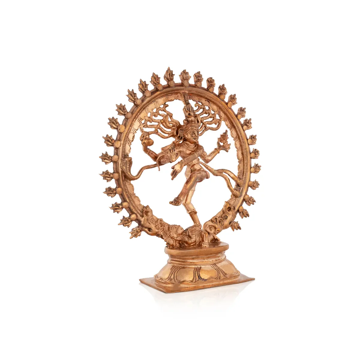 Natraj Statue With Base - 6 X 5 Inches | Panchaloha Statue/ Nataraj Murti/ Natraja Murti For Pooja - Image 3