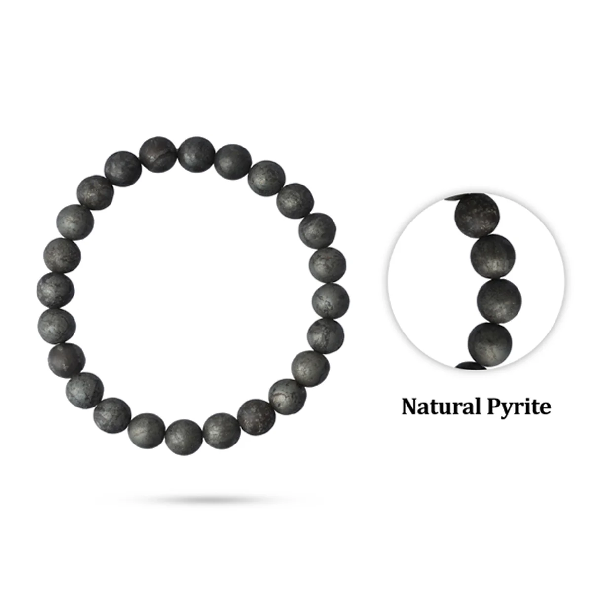 Natural Pyrite Bracelet - 2.5 Inches | Natural Pyrite Gemstone Bracelet/ Crystal Jewellery for Men & Women - Image 3