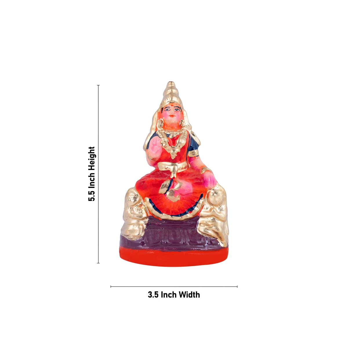 Nava Durga Idol Clay Golu Bommai Set - 5.5 X 3.5 Inches | Navaratri Gombe/ Giri Golu Doll/ Navratri Decor - Image 3