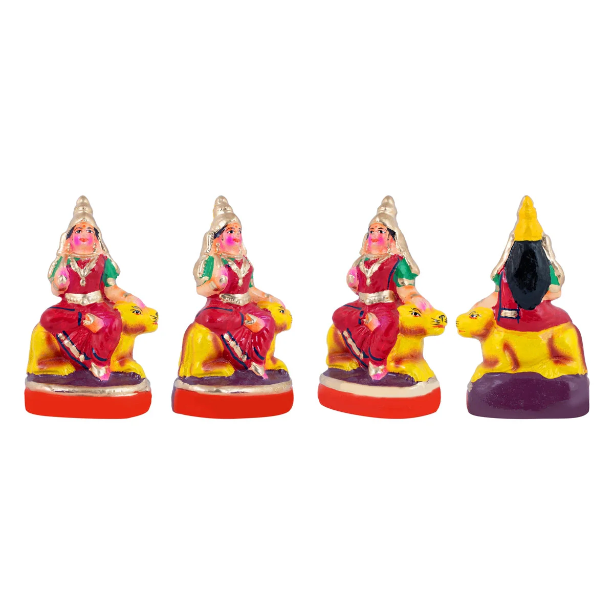 Nava Durga Idol Clay Golu Bommai Set - 5.5 X 3.5 Inches | Navaratri Gombe/ Giri Golu Doll/ Navratri Decor - Image 8