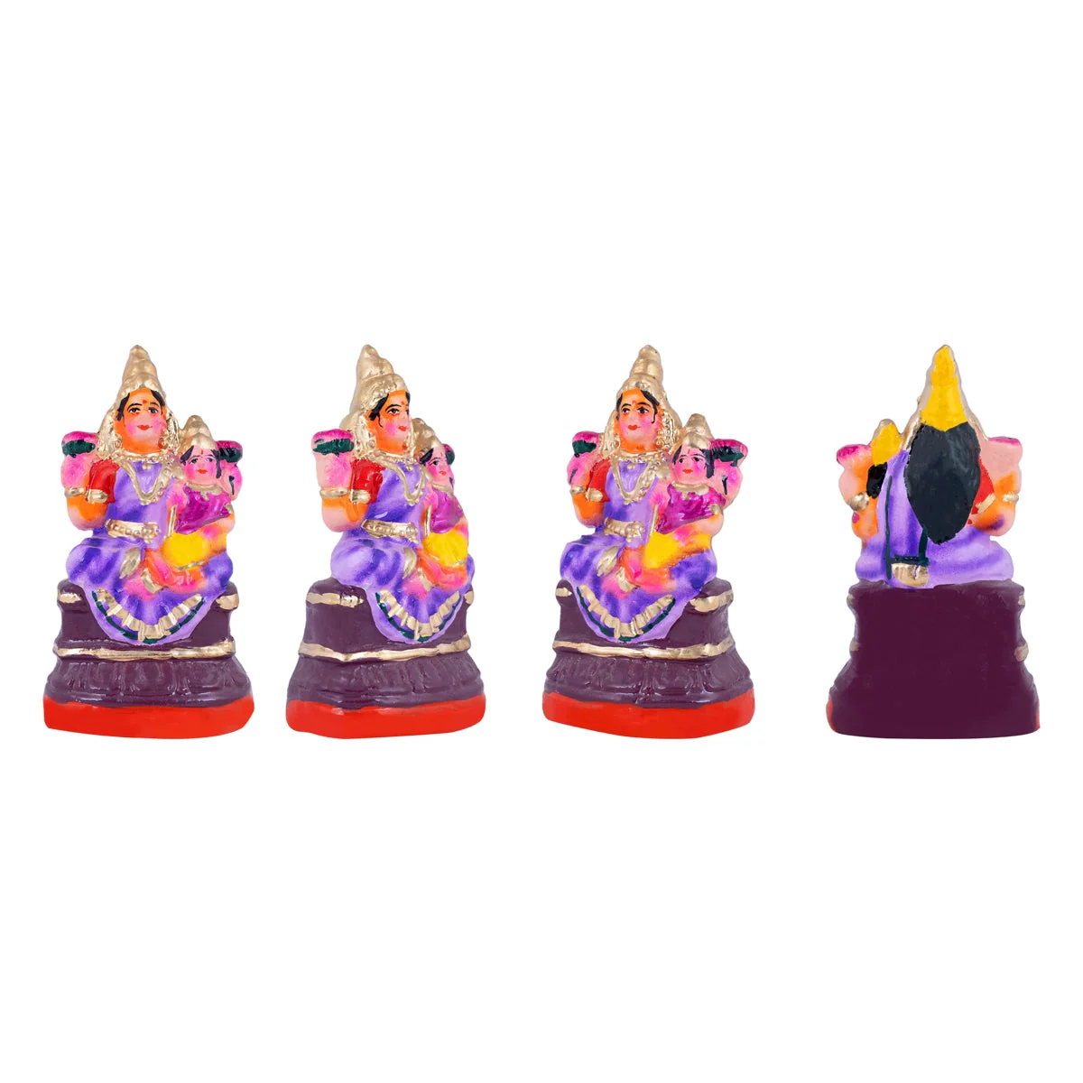 Nava Durga Idol Clay Golu Bommai Set - 5.5 X 3.5 Inches | Navaratri Gombe/ Giri Golu Doll/ Navratri Decor - Image 9