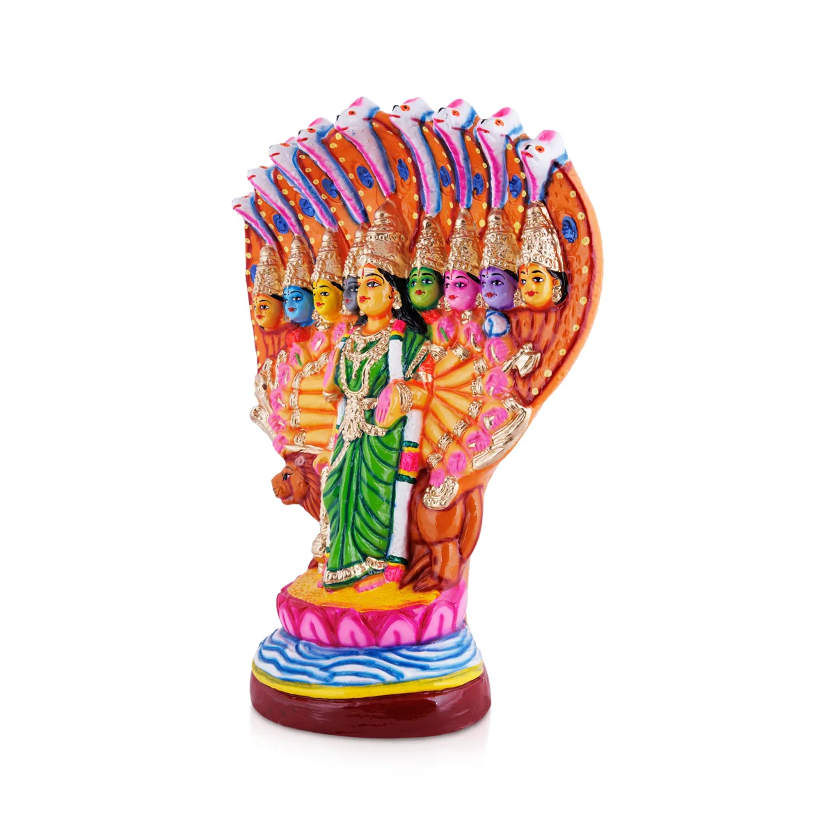 Nava Durga Idol Paper Mache Golu Bommai - 19 X 15 Inches | Giri Golu Doll/ Navaratri Gombe/ Navratri Decor - Image 2
