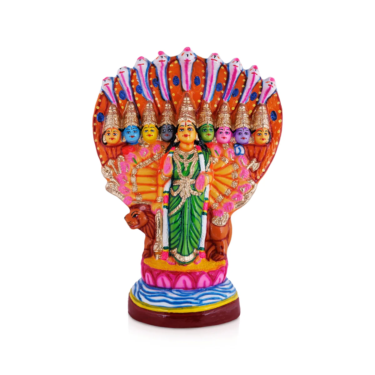 Nava Durga Idol Paper Mache Golu Bommai - 19 X 15 Inches | Giri Golu Doll/ Navaratri Gombe/ Navratri Decor - Image 3