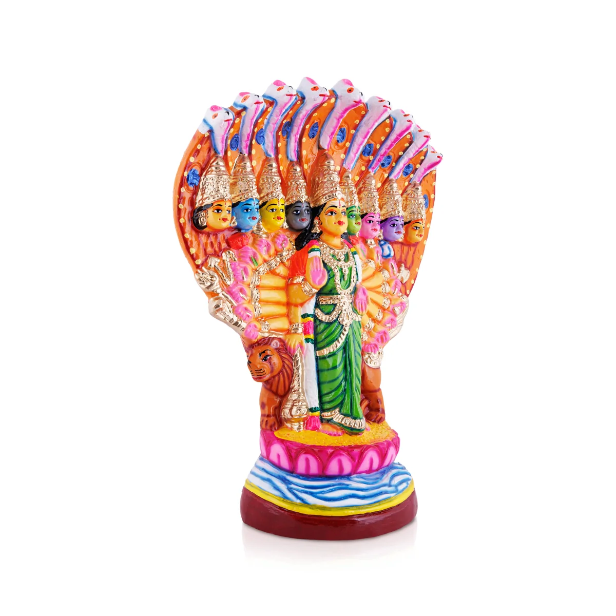 Nava Durga Idol Paper Mache Golu Bommai - 19 X 15 Inches | Giri Golu Doll/ Navaratri Gombe/ Navratri Decor - Image 4