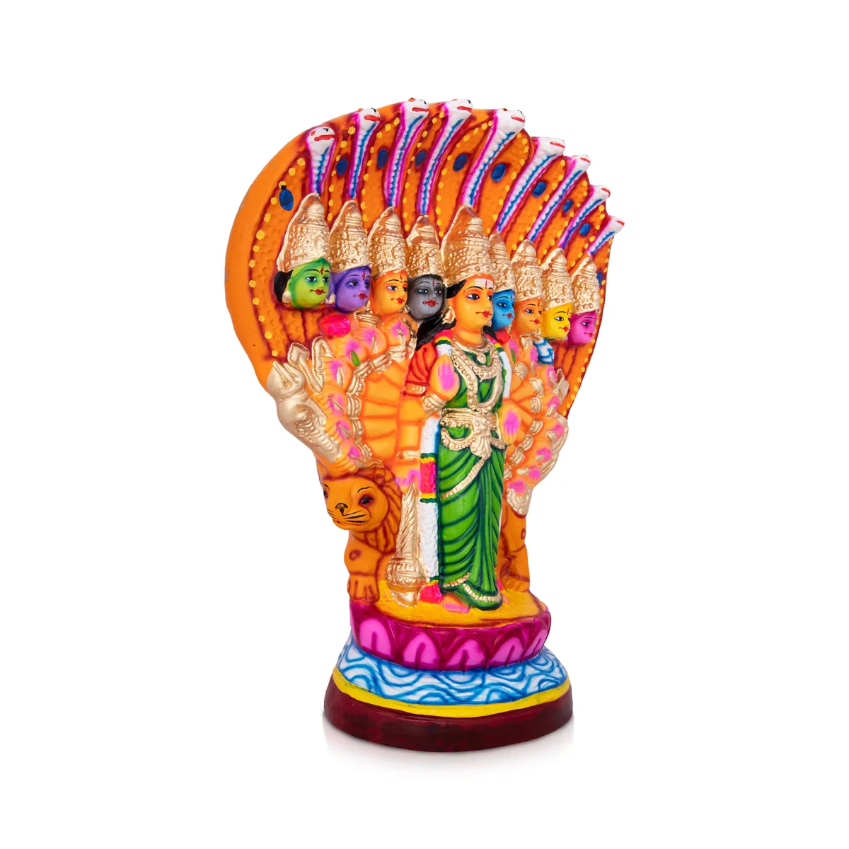 Nava Durga Paper Mache Golu Bommai - 20 x 15 Inches | Giri Golu Doll/ Navaratri Golu Bomma/Gombe/Bommai - Image 4