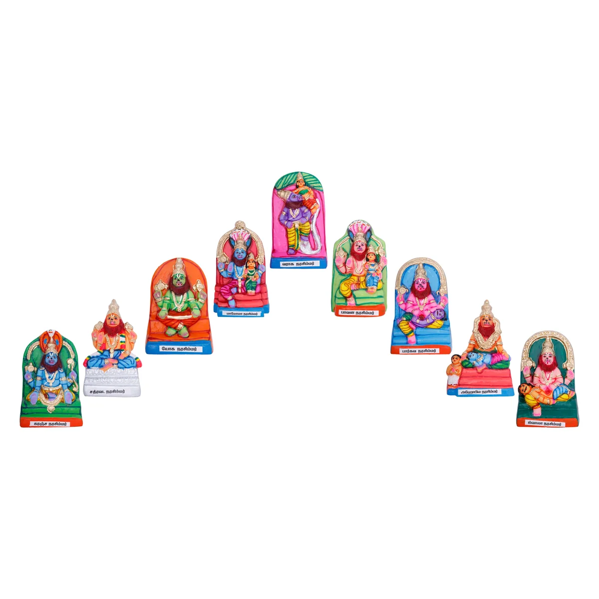 Nava Narasimha Idol Paper Mache Golu Bommai Set- 10 X 6 Inches | Giri Golu Doll/Navaratri Gombe/Navratri Decor