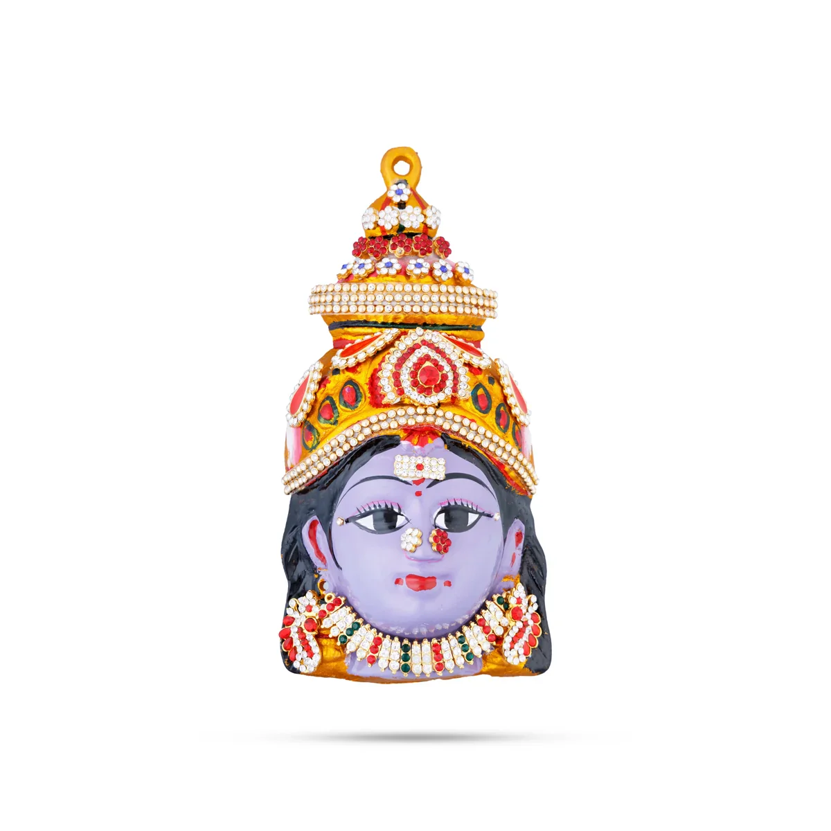 Nava Nayagi Face Set - 8 x 4 Inches | 9 Pcs/ Zinc Decorative Ammavari Face for Deity - Image 2