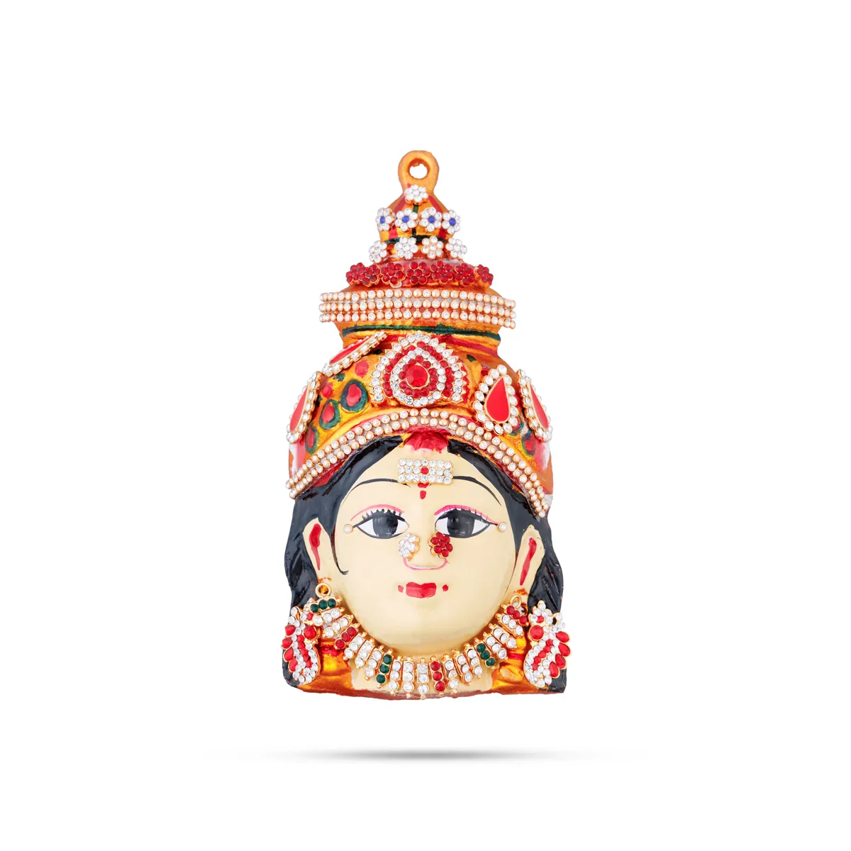 Nava Nayagi Face Set - 8 x 4 Inches | 9 Pcs/ Zinc Decorative Ammavari Face for Deity - Image 4