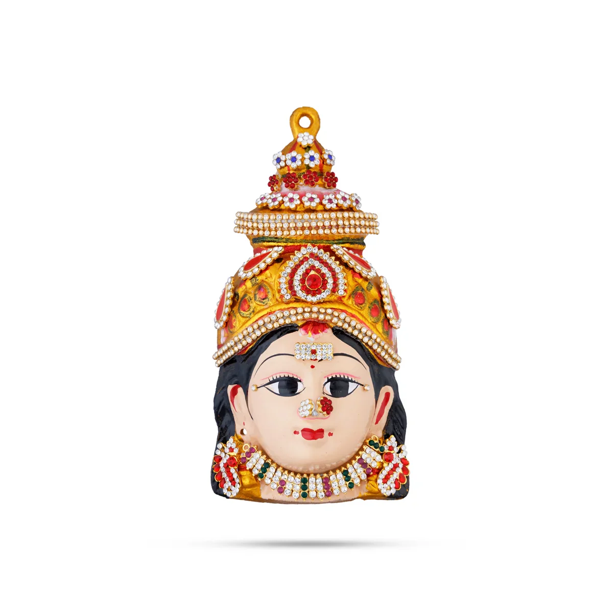 Nava Nayagi Face Set - 8 x 4 Inches | 9 Pcs/ Zinc Decorative Ammavari Face for Deity - Image 5