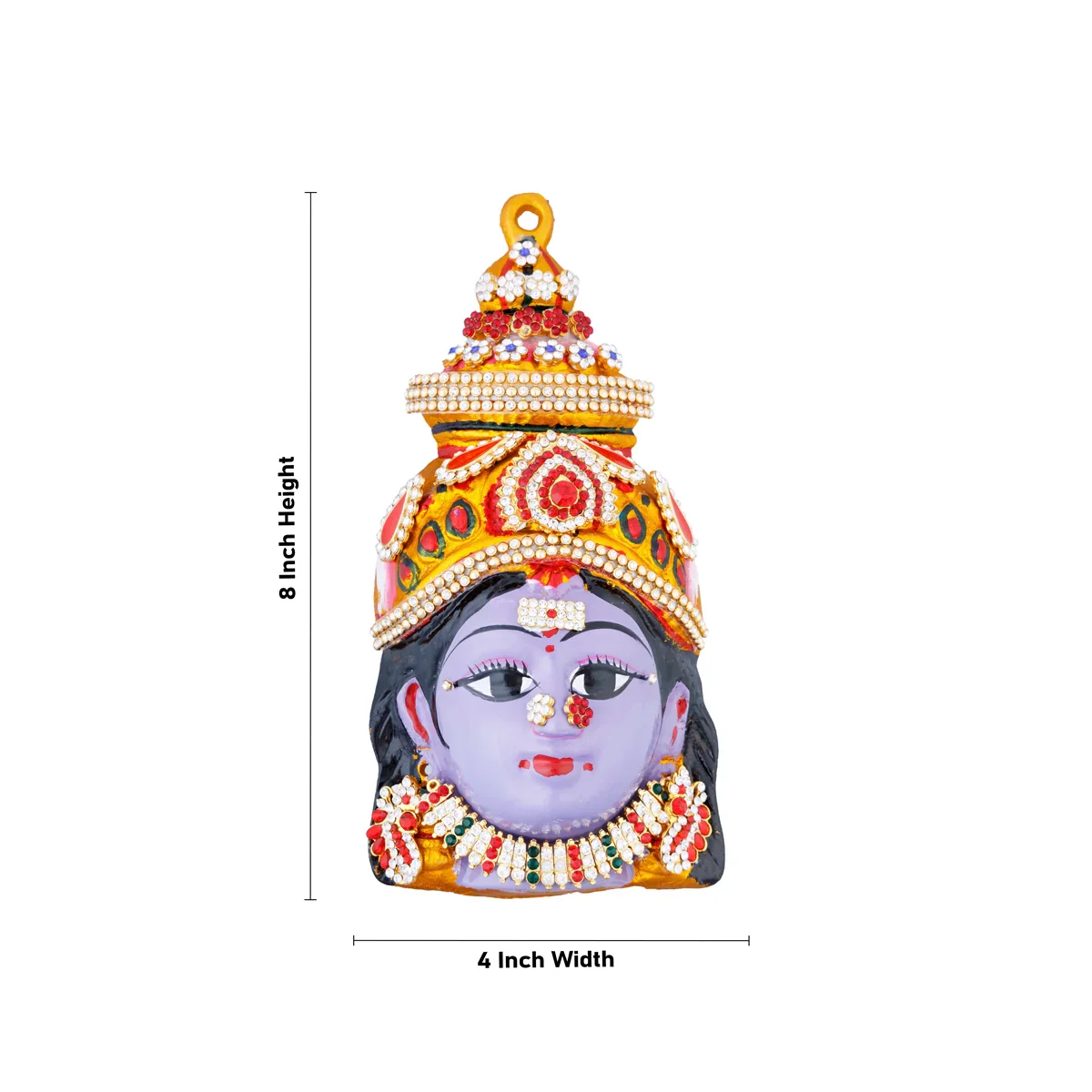Nava Nayagi Face Set - 8 x 4 Inches | 9 Pcs/ Zinc Decorative Ammavari Face for Deity - Image 6