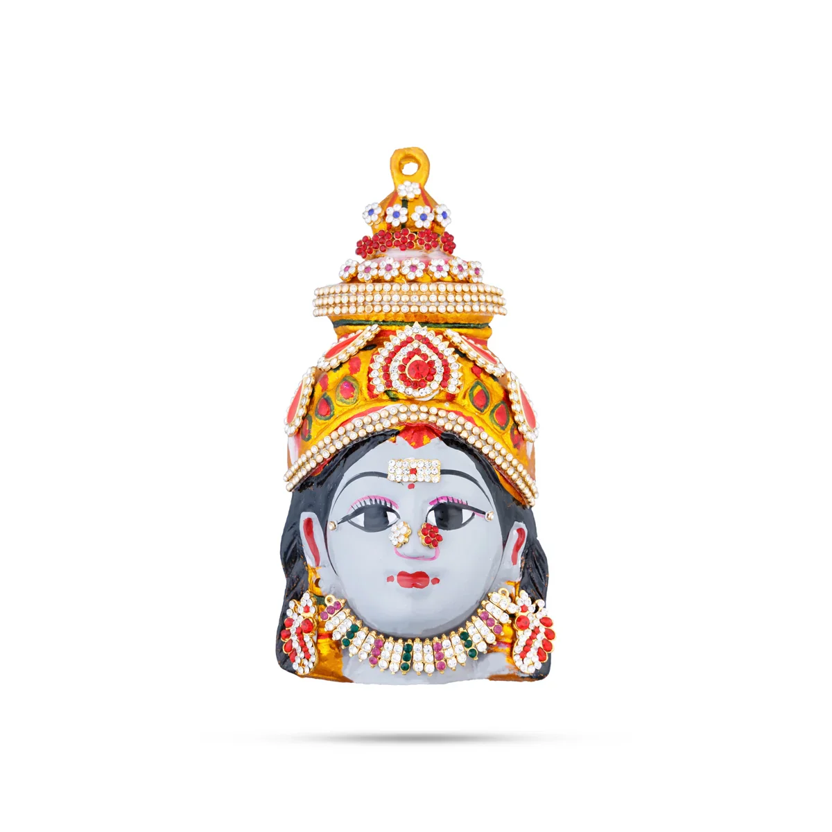 Nava Nayagi Face Set - 8 x 4 Inches | 9 Pcs/ Zinc Decorative Ammavari Face for Deity - Image 9