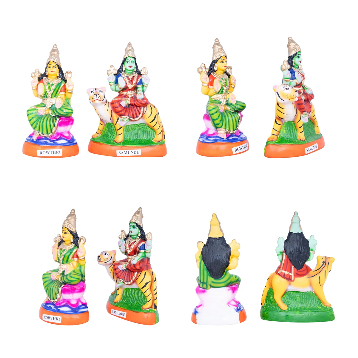 Nava Nayagi Paper Mache Golu Bommai Set - 9 X 6.5 Inches | Giri Golu Doll/ Navaratri Gombe/ Navratri Decor - Image 2