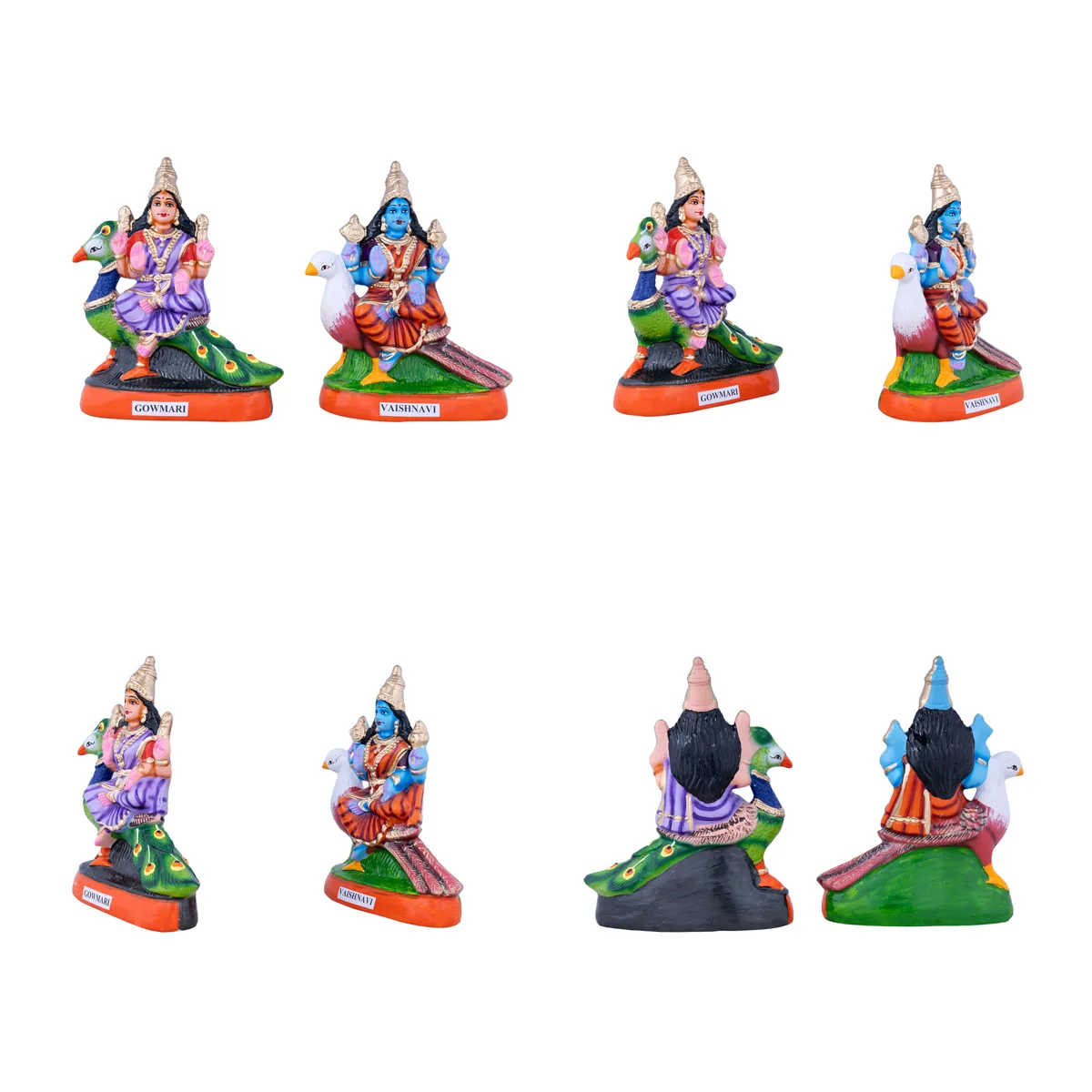 Nava Nayagi Paper Mache Golu Bommai Set - 9 X 6.5 Inches | Giri Golu Doll/ Navaratri Gombe/ Navratri Decor - Image 4