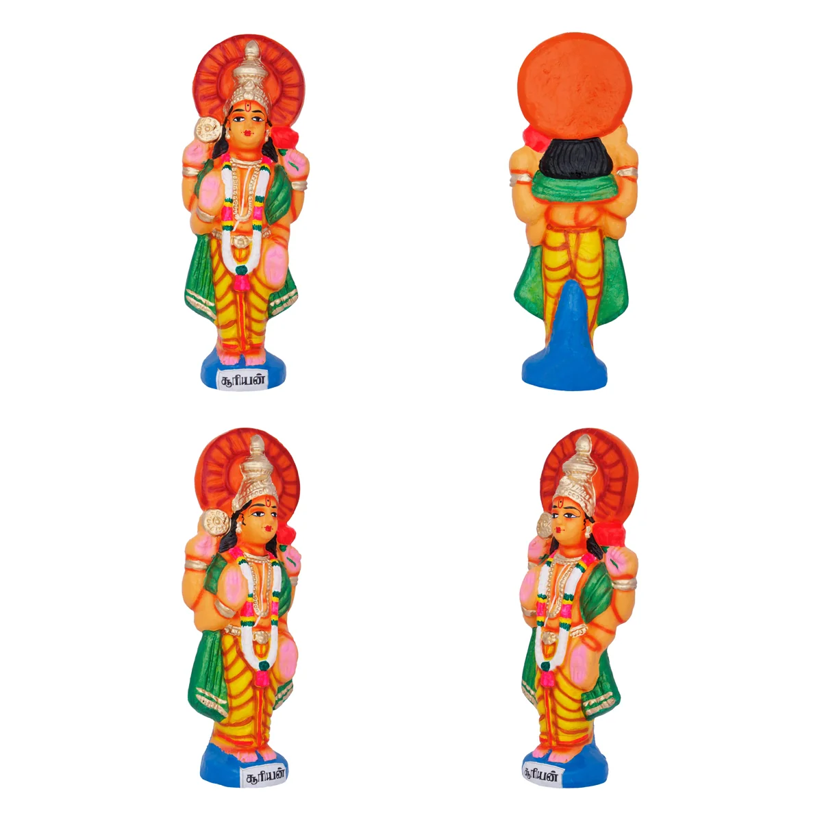Navagraha Idol Clay Golu Bommai Set- 10 X 3.5 Inches | Navaratri Golu Gombe/Giri Golu Doll/ Navratri Decoration - Image 3