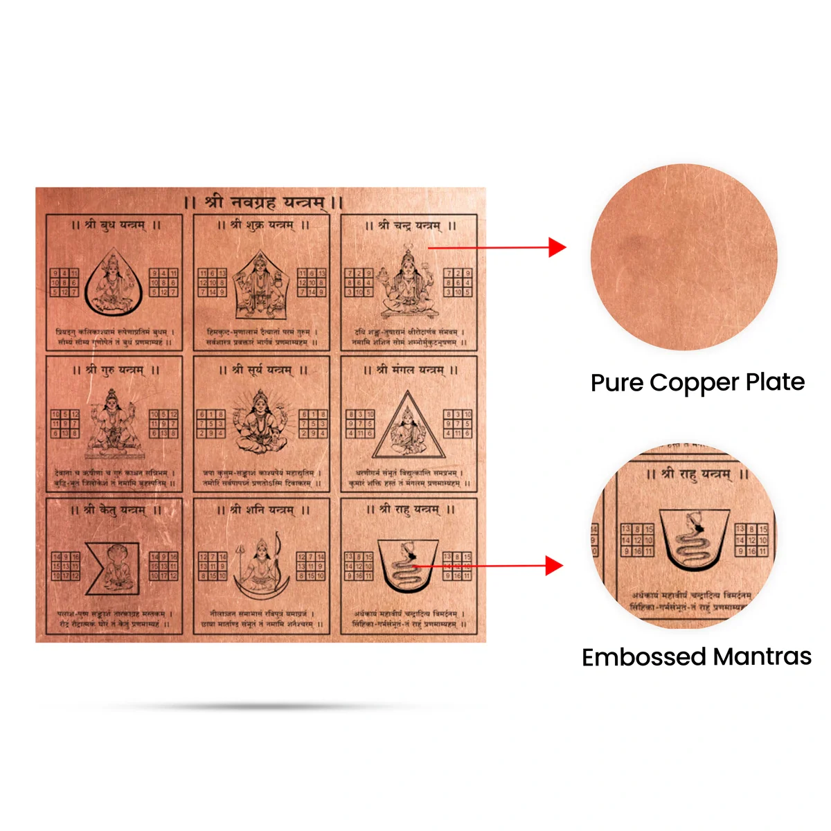 Navgrah Yantra - 3 x 3 Inches | Navgraha Yantra/ Copper Yantra for Pooja - Image 4