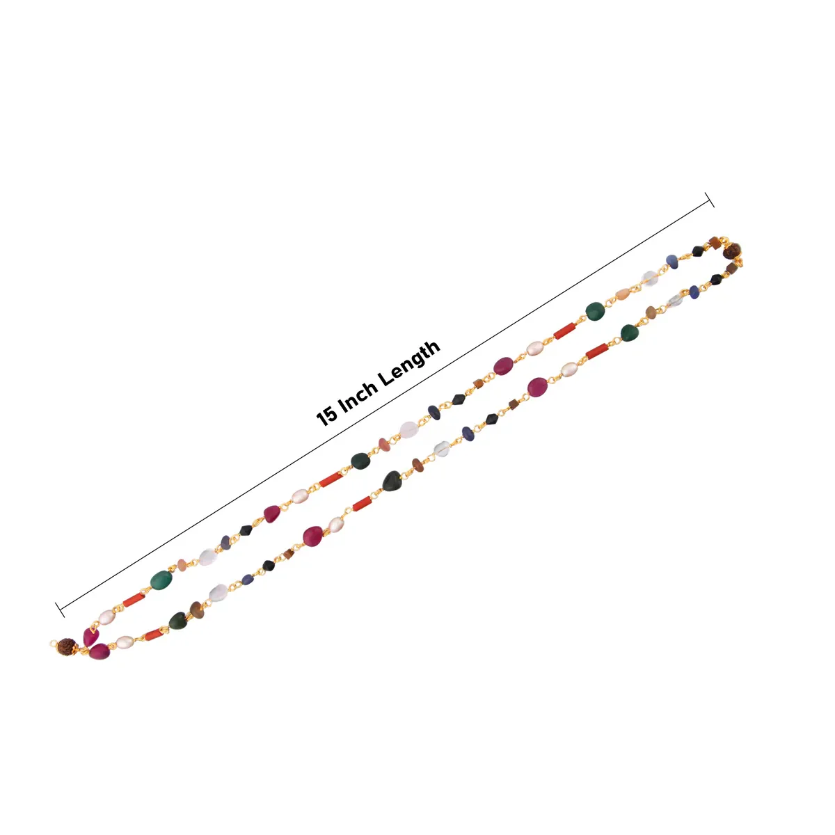 Navaratna Mala - 15 Inches | Navratan Mala/ Navratan Jewellery For Spiritual Wear & Positive Energy Balance - Image 3