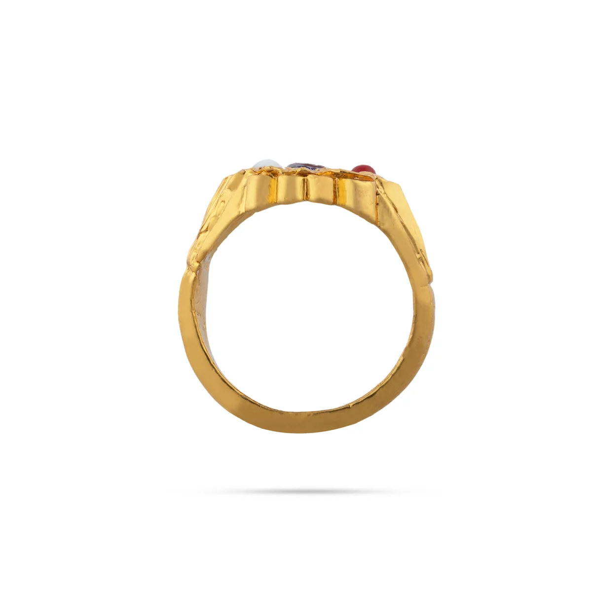Navaratna Stone Finger Ring - 0.5 Inch Dia | Stone Jewelry/ Navratna Gemstone Ring for Wealth & Prosperity - Image 5