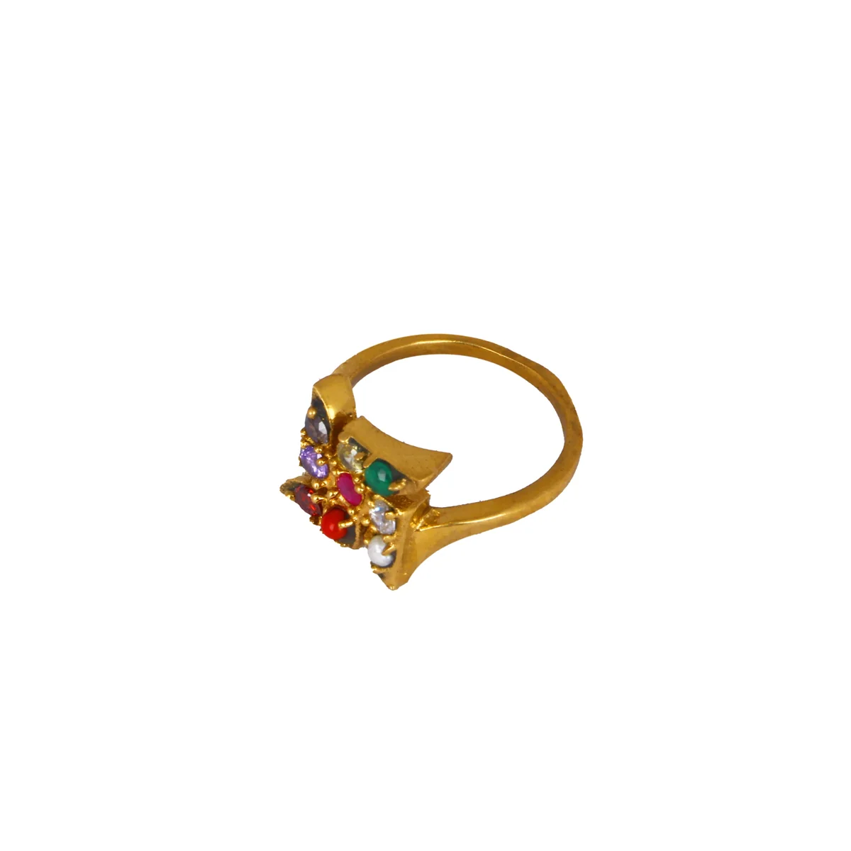 Navaratna Stone Finger Ring - 0.5 Inch Dia | Stone Jewelry/ Navratna Gemstone Ring for Wealth & Prosperity - Image 6