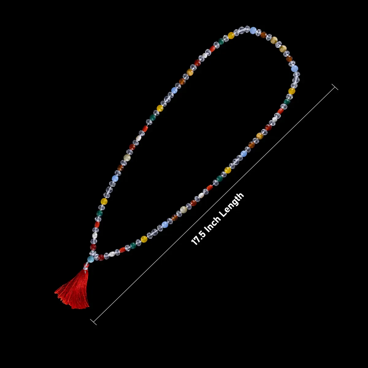 Navaratna Stone Mala - 17.5 Inches | 108 Beads Thread Mala/ Navagraha Japa Mala For Daily Chanting - Image 3