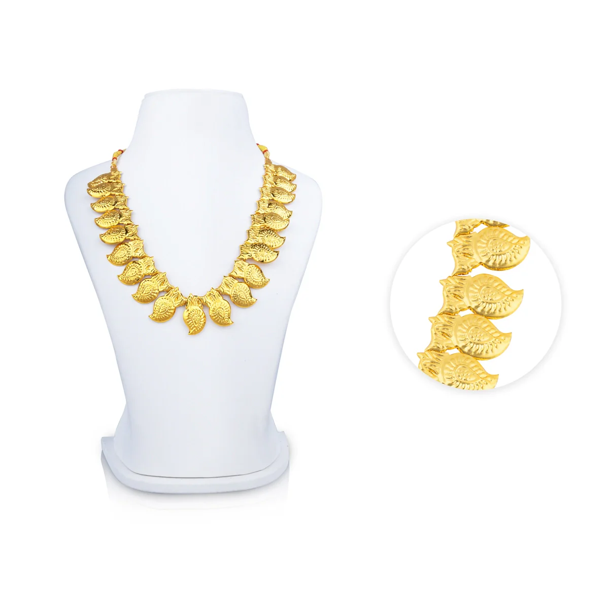 Necklace - 6 x 6 Inches | Artificial Haram/ Gold Polish Jewellery/ Mango Design Artificial Jewelry for Women - Image 2