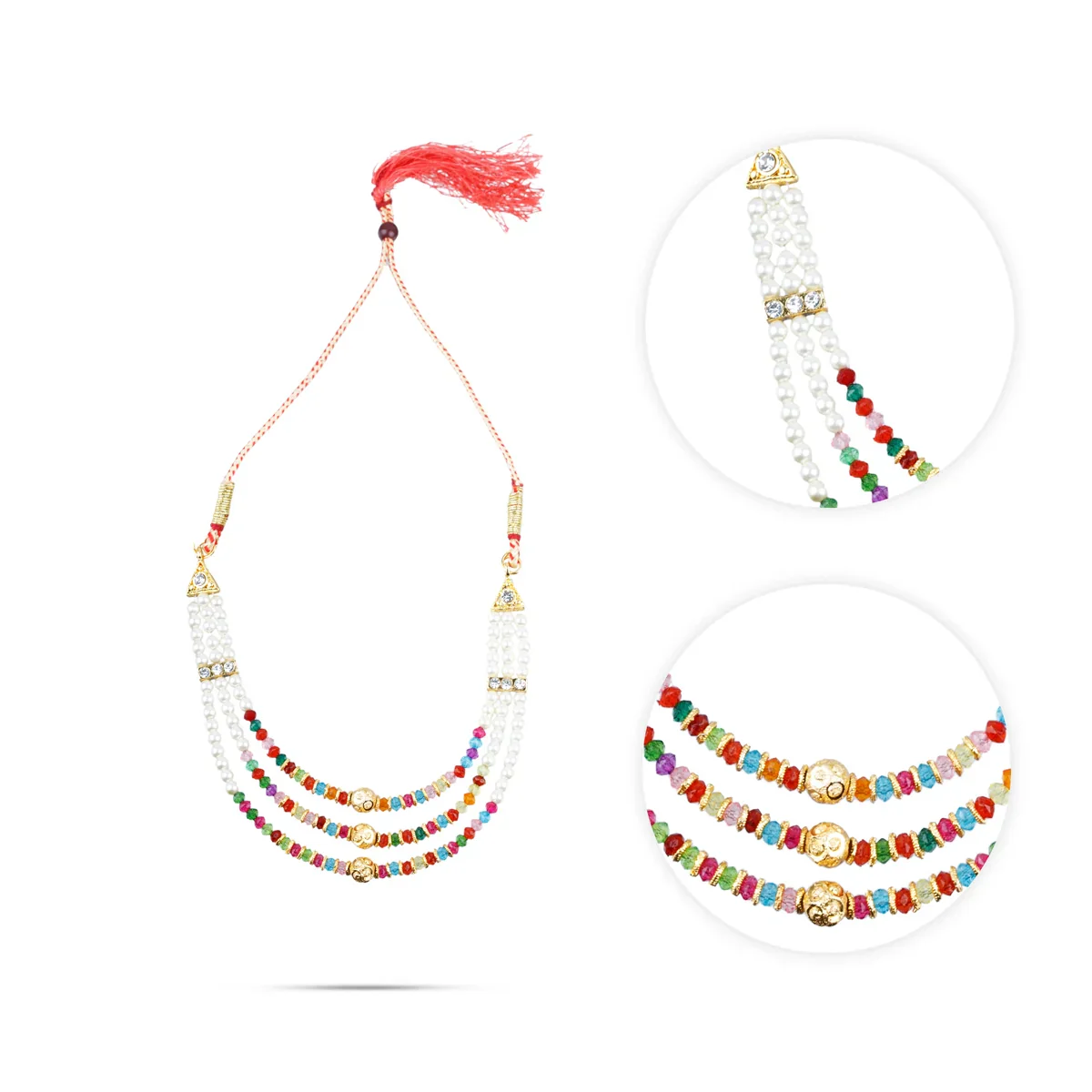 Necklace with Earring Set - 4 Inches | Beads Design Jewellery for Women - Image 3