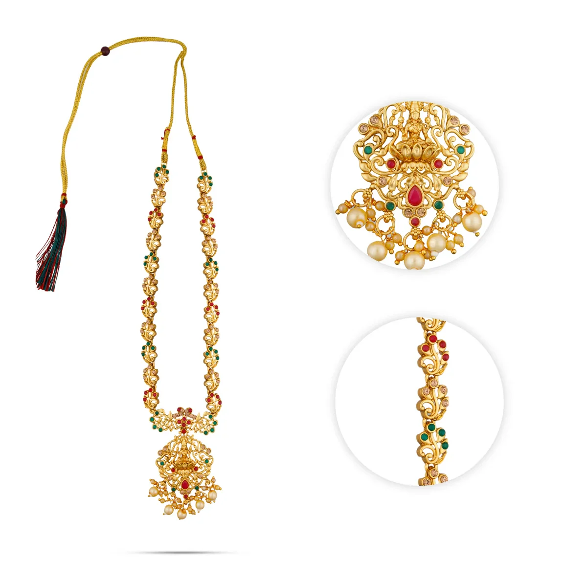 Necklace with Earring Set - 9.5 Inches | Multicolour Stone Jewellery for Women - Image 2