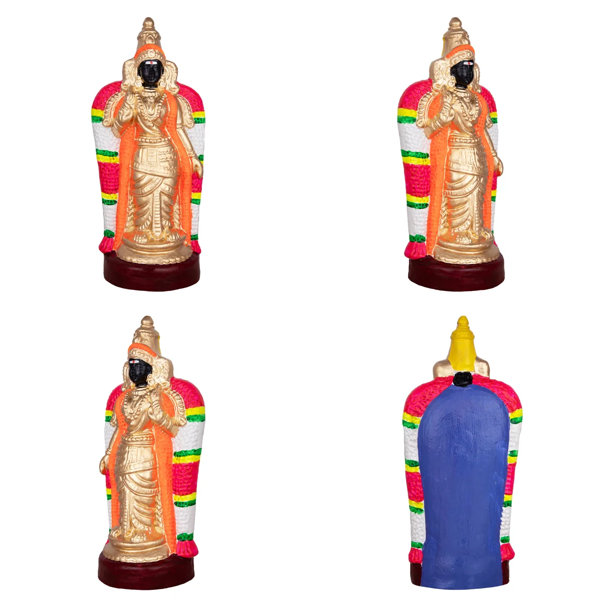 Nellaiappar Kanthimathi Clay Golu Bommai Pair- 9 X 7 Inches | Navaratri Golu Gombe/Giri Golu Doll/Navratri Decor - Image 2