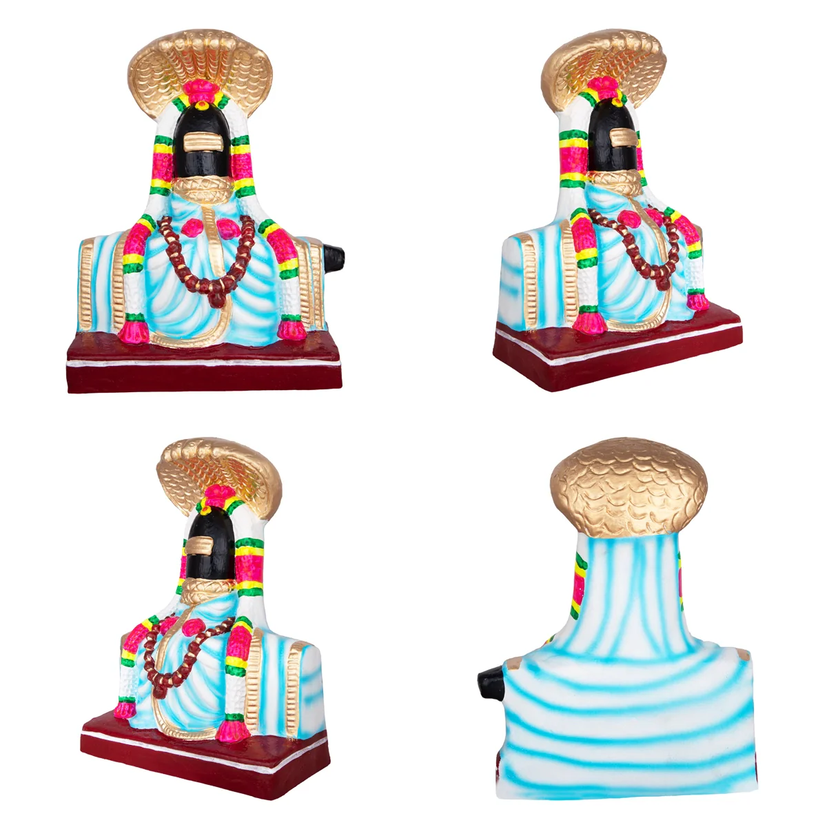 Nellaiappar Kanthimathi Clay Golu Bommai Pair- 9 X 7 Inches | Navaratri Golu Gombe/Giri Golu Doll/Navratri Decor - Image 3