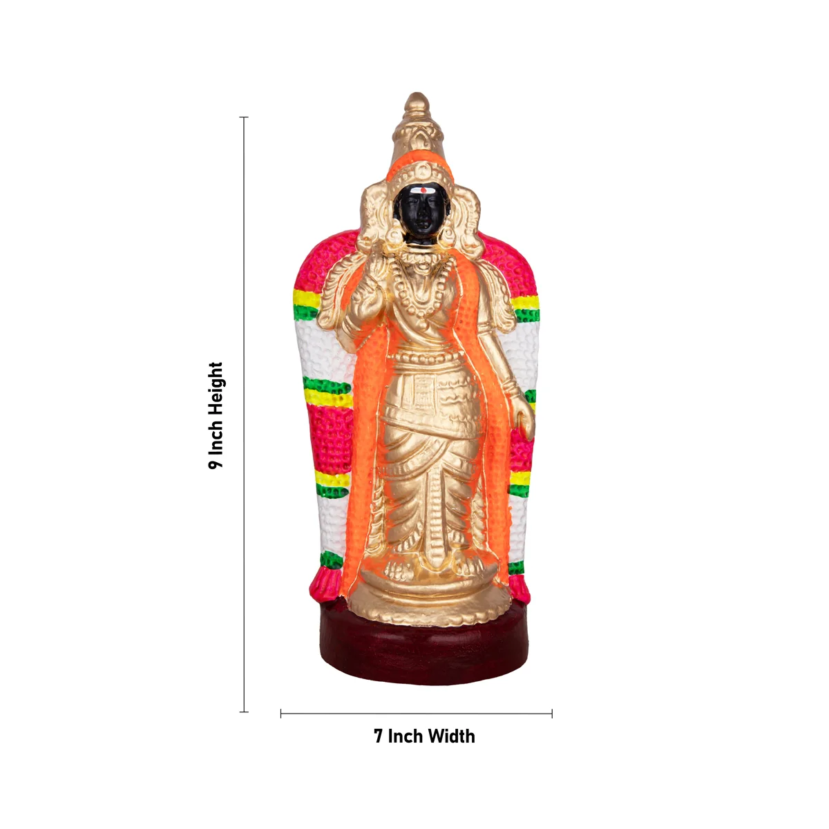 Nellaiappar Kanthimathi Clay Golu Bommai Pair- 9 X 7 Inches | Navaratri Golu Gombe/Giri Golu Doll/Navratri Decor - Image 4