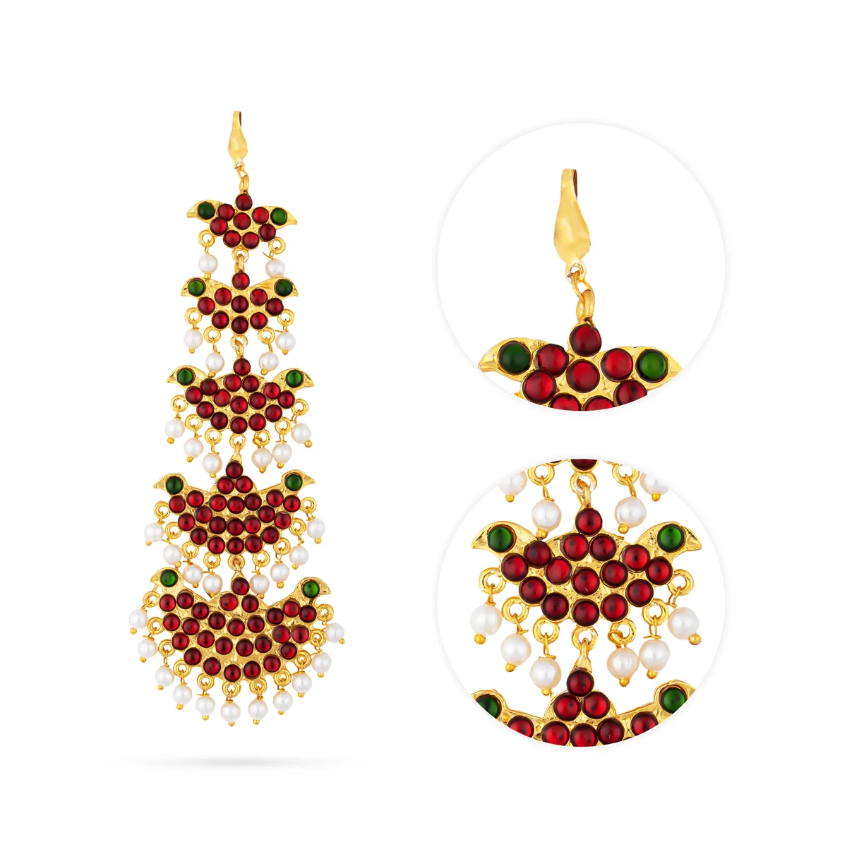 Nethi Chutti - 5 Inches | Kemp Maangtikka/ Beads With Stone Jewelry/ Bharatanatyam Jewellery For Dance