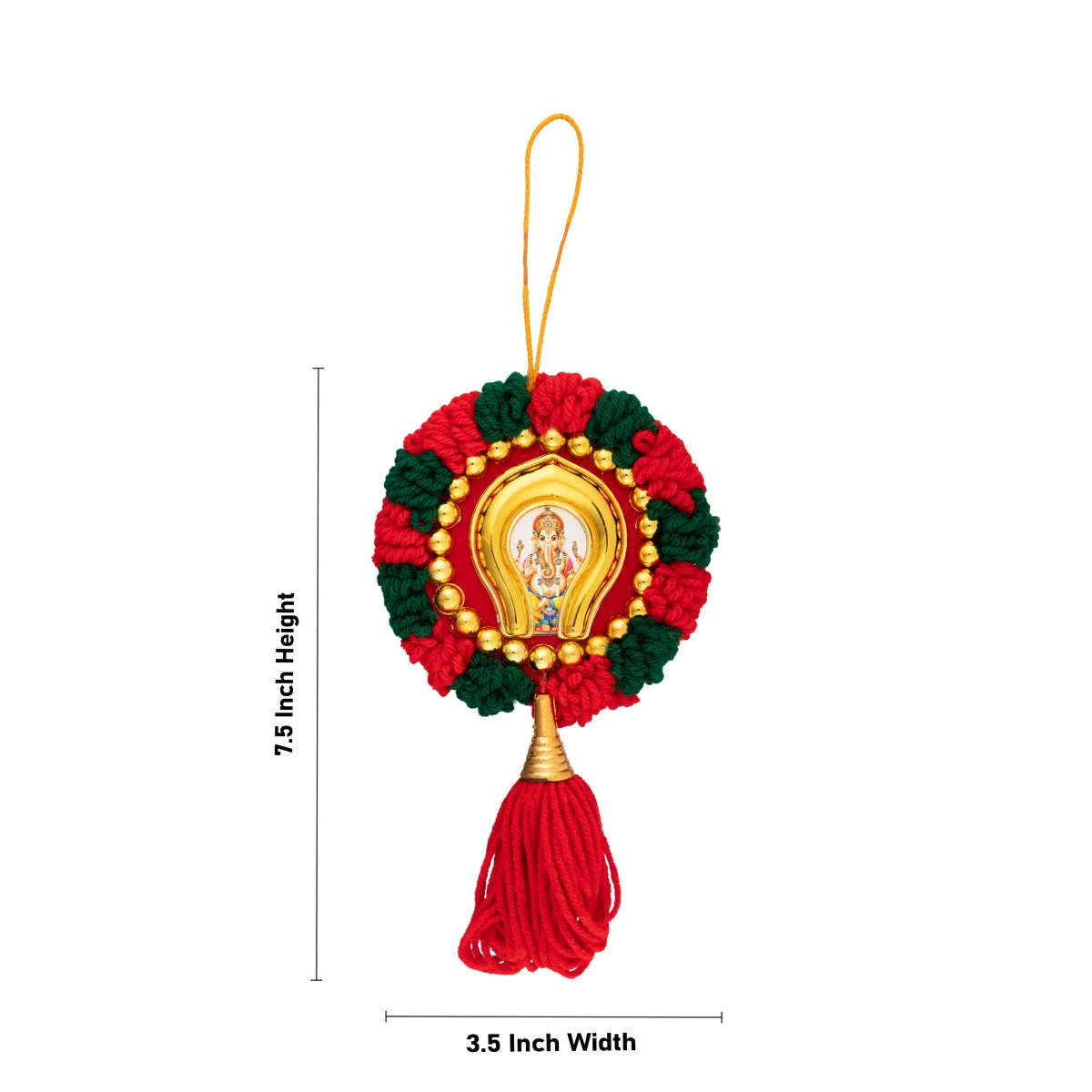 Nettipattam Wall Hanging - 7.5 x 3.5 Inches | Hand Decorative Hanging/ Decorative Nettipattam for Car Decor - Image 2