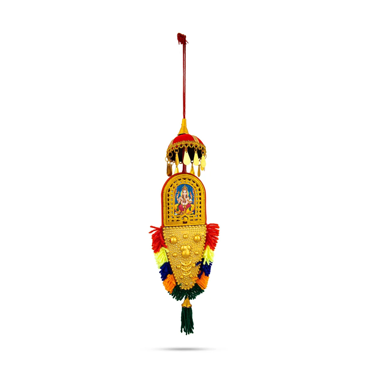Nettipattam Wall Hanging With Umbrella - 12 x 4 Inches | Hand Decorative Hanging/ Wall Hanging Decor for Home