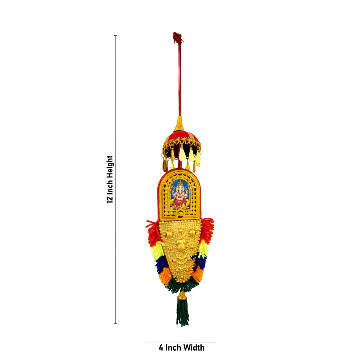 Nettipattam Wall Hanging With Umbrella - 12 x 4 Inches | Hand Decorative Hanging/ Wall Hanging Decor for Home - Image 2