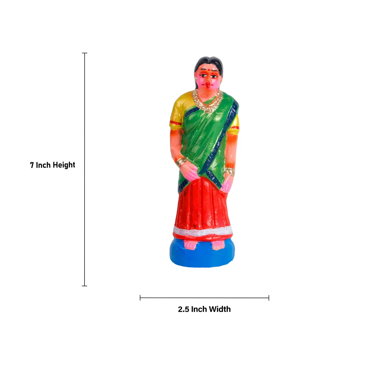 Nondi Clay Golu Bommai Set - 7 x 2.5 Inches | Giri Golu Doll/ Navaratri Golu Bomma/Gombe/Bommai - Image 7