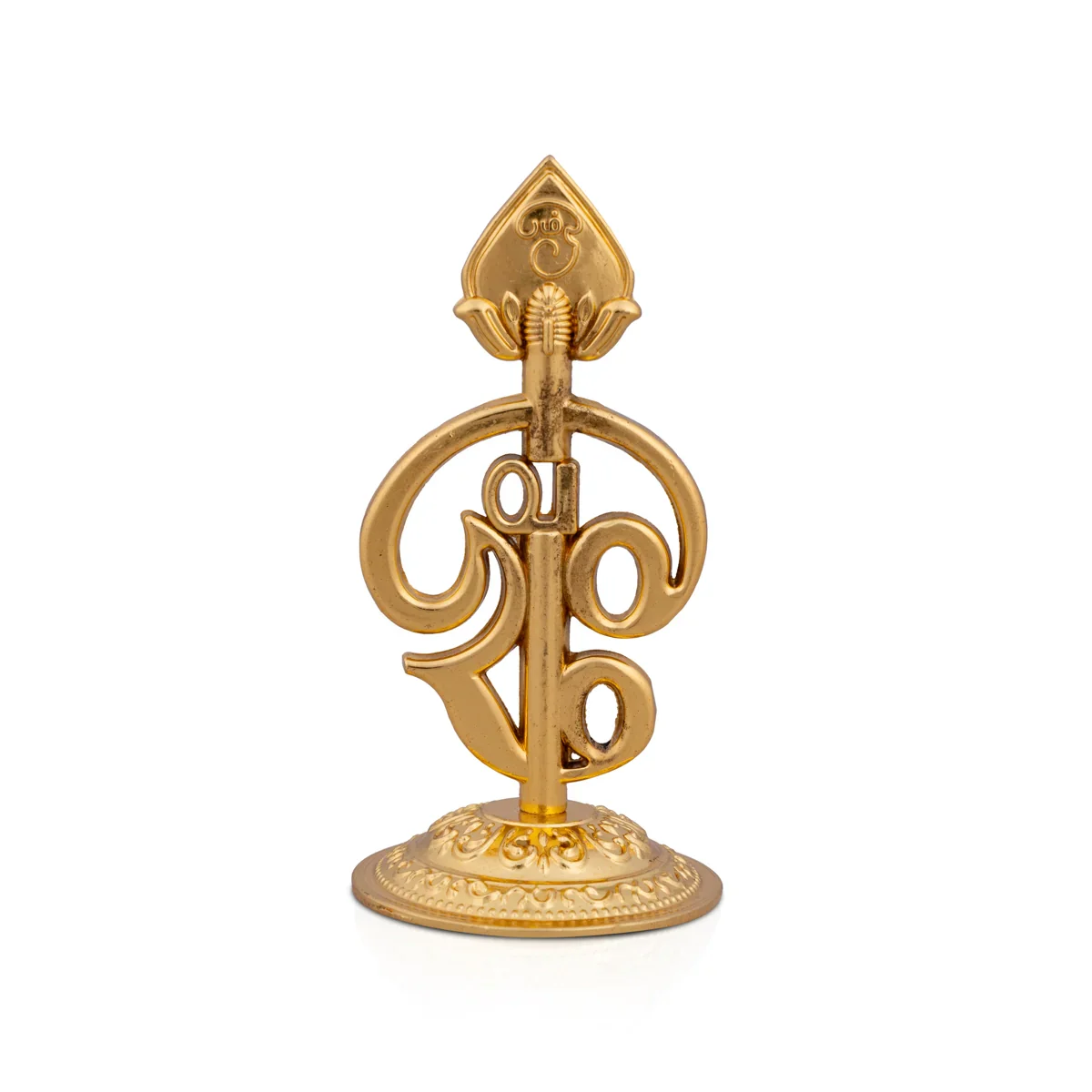 Om Statue with Base - 3.5 Inches | Zinc Murugan Vel/ Om Idol for Pooja - Image 4