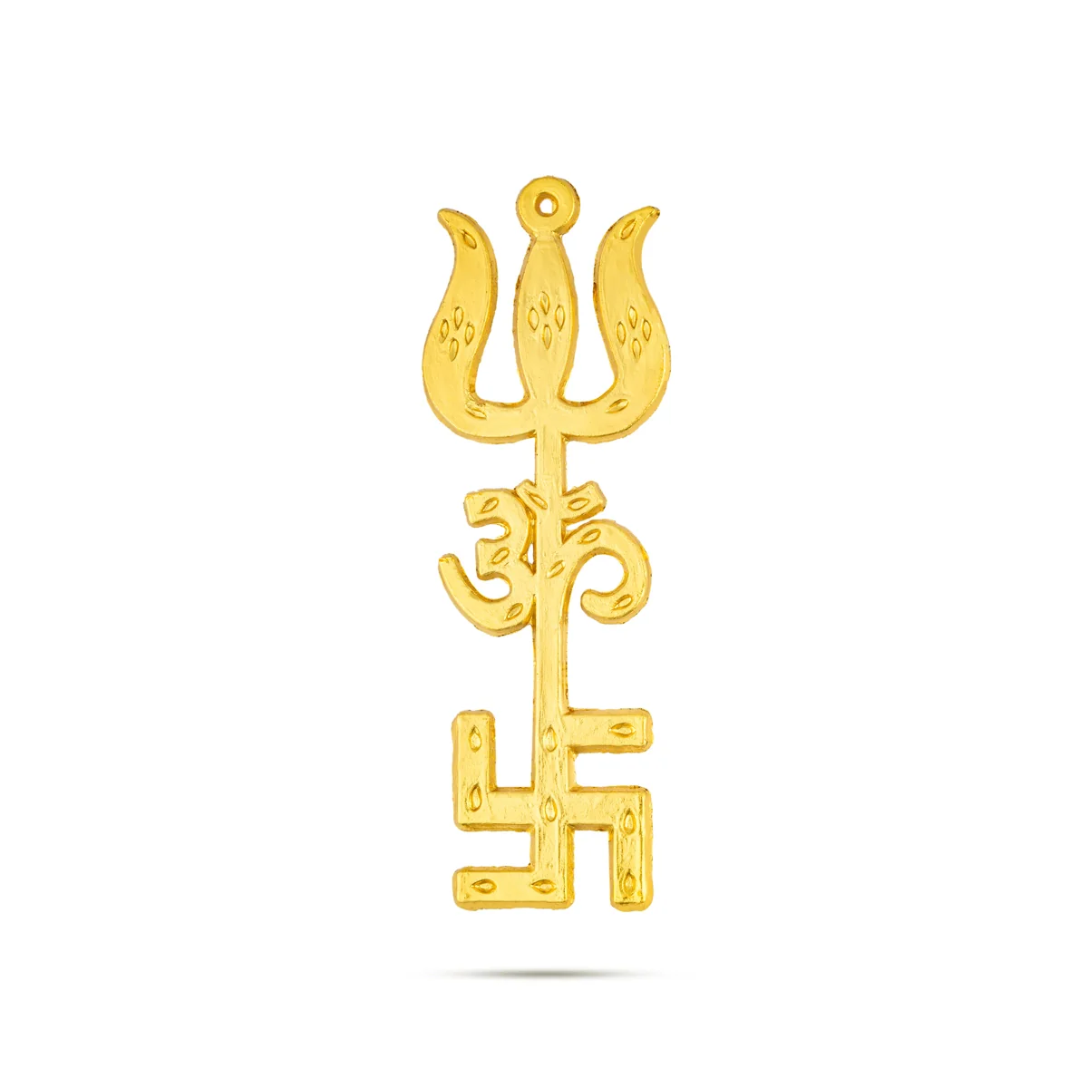 Om Swastik Design Trishul - 4 x 1.25 Inches | Om Swastik Design Soolam/ Metal Astras for Deity - Image 4