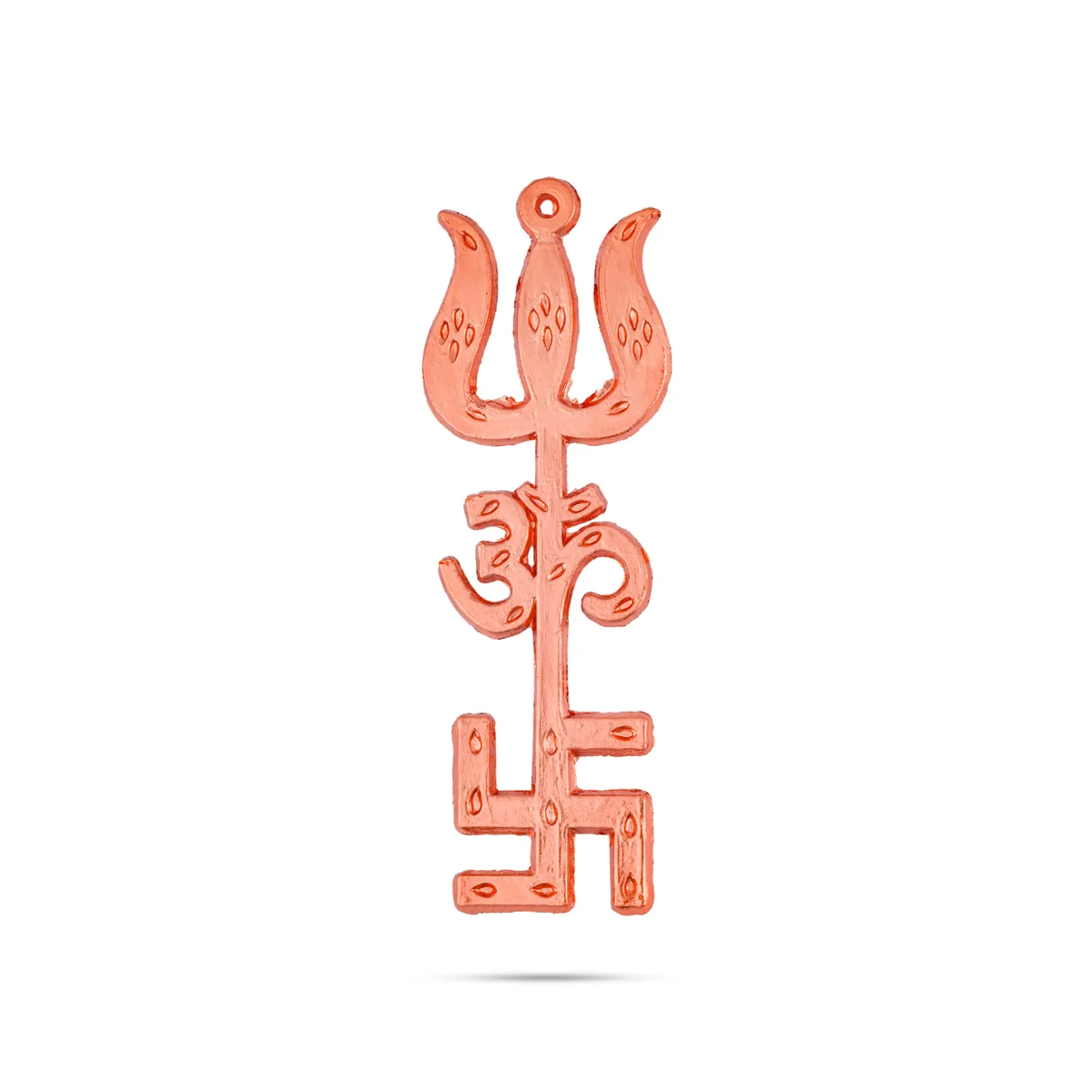 Om Swastik Design Trishul - 4 x 1.25 Inches | Om Swastik Design Soolam/ Metal Astras for Deity - Image 5