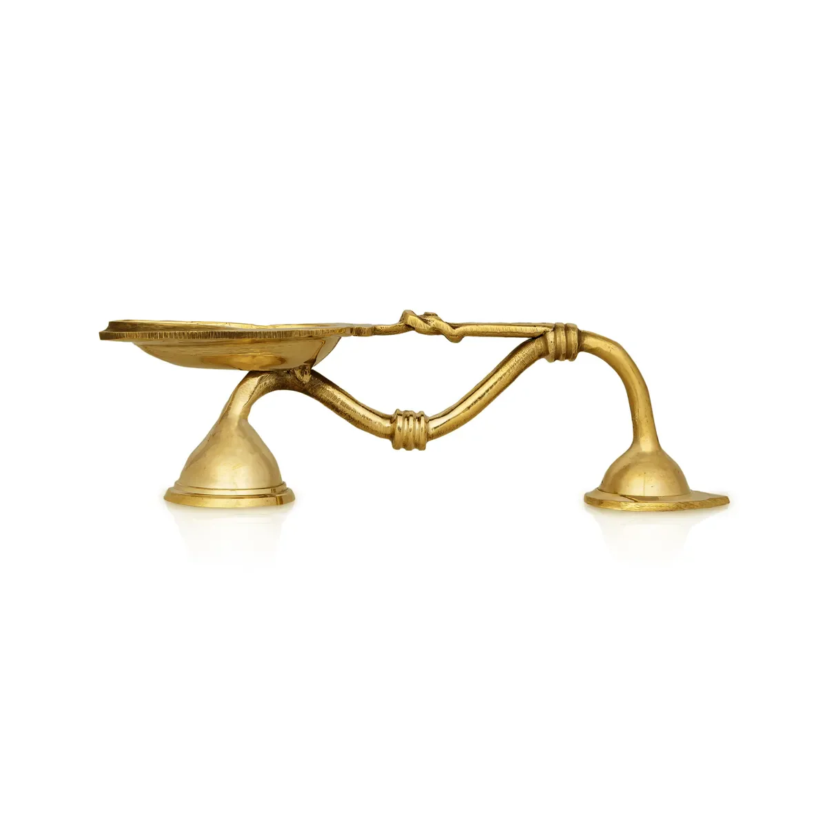 One Mukh Aarti - 2 X 6 Inches | Brass Aarti/ Kapoor Dhani/ Camphor Burner With Handle For Daily Pooja Use - Image 5