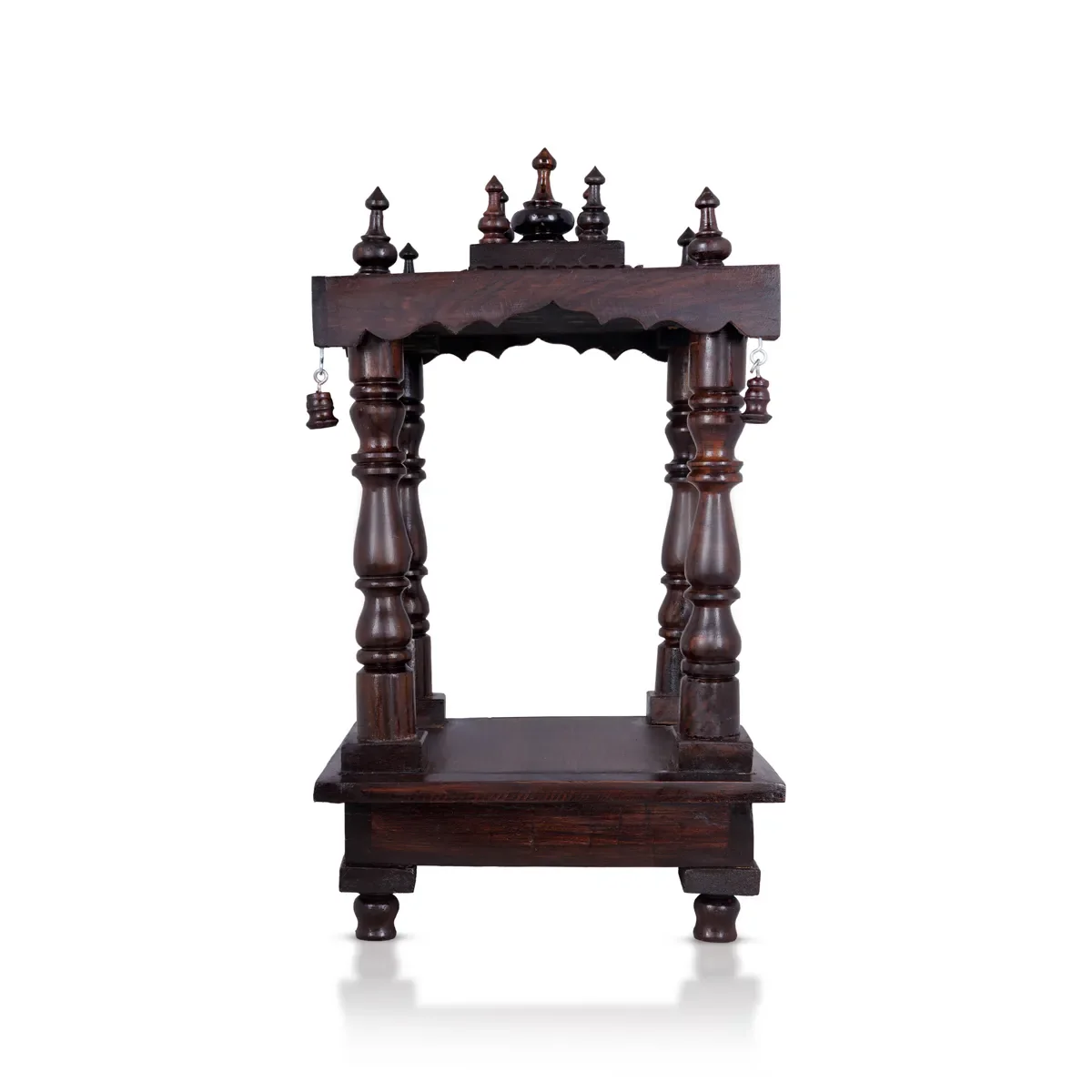 Open Pooja Mandir With Base - 15 X 10 Inches | Mandapam/ Puja Stand/ Wooden Temple For Home And Pooja Room - Image 2