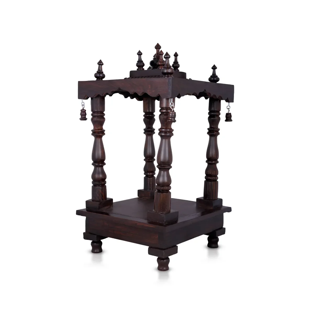 Open Pooja Mandir With Base - 15 X 10 Inches | Mandapam/ Puja Stand/ Wooden Temple For Home And Pooja Room - Image 5