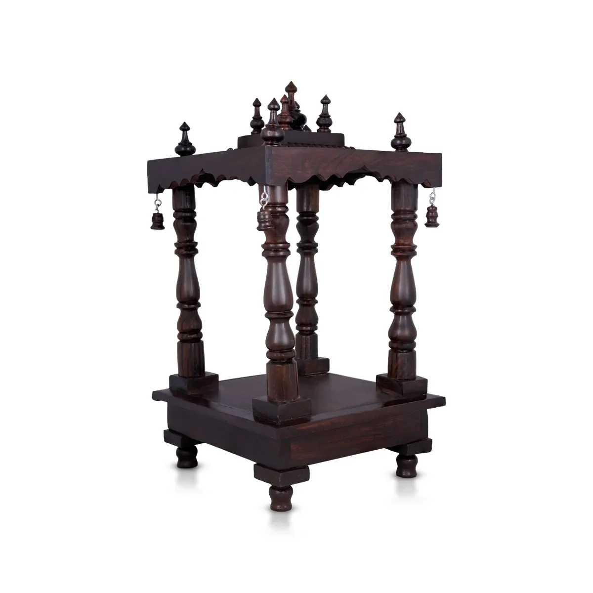 Open Pooja Mandir With Base - 15 X 10 Inches | Mandapam/ Puja Stand/ Wooden Temple For Home And Pooja Room - Image 7