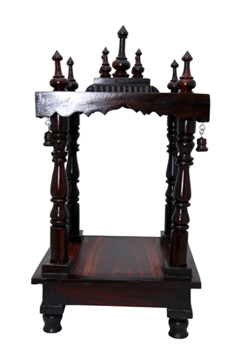 Open Pooja Mandir With Base - 15 X 10 Inches | Mandapam/ Puja Stand/ Wooden Temple For Home And Pooja Room - Image 9