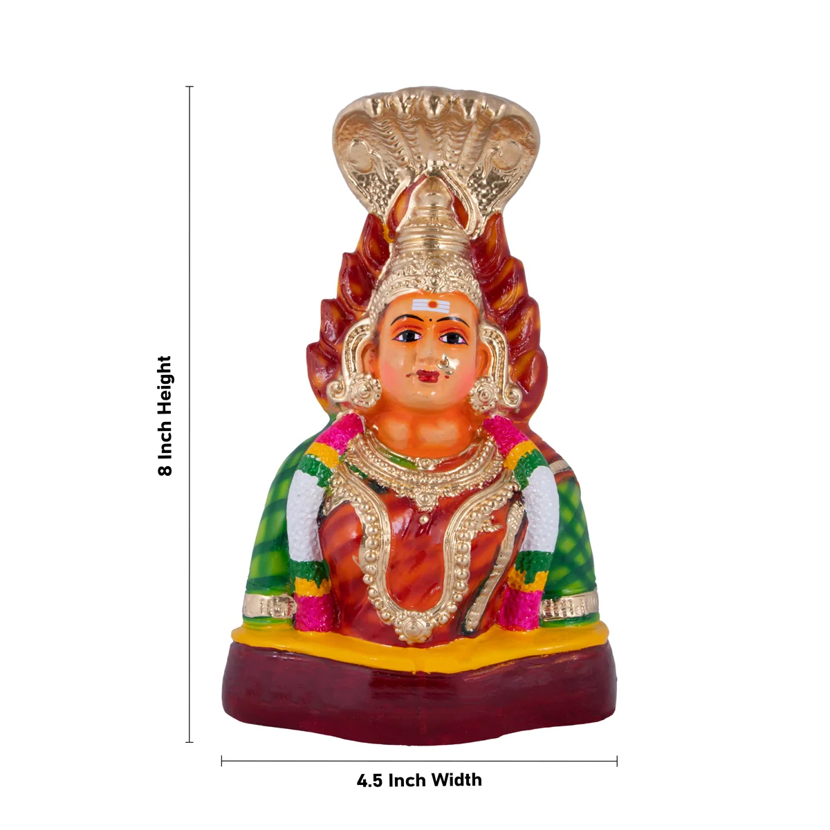 Paadi Karumariamman Paper Mache Golu Bommai - 8 x 4.5 Inches | Giri Golu Doll/ Navaratri Golu Bomma/Gombe/Bommai - Image 2