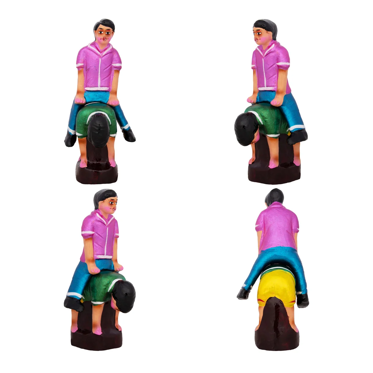 Pacha Kuthirai Clay Golu Bommai Set - 9 x 3.5 Inches | Giri Golu Doll/ Navaratri Golu Bomma/Gombe/Bommai - Image 4